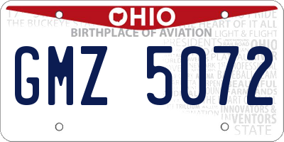OH license plate GMZ5072