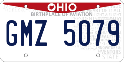 OH license plate GMZ5079