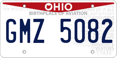 OH license plate GMZ5082