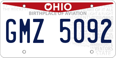 OH license plate GMZ5092