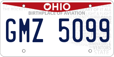 OH license plate GMZ5099