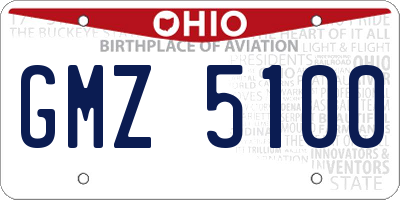 OH license plate GMZ5100