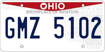 OH license plate GMZ5102