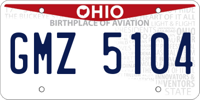 OH license plate GMZ5104