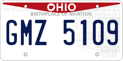 OH license plate GMZ5109