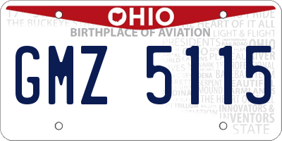 OH license plate GMZ5115