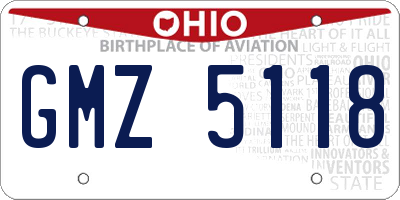 OH license plate GMZ5118