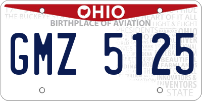OH license plate GMZ5125