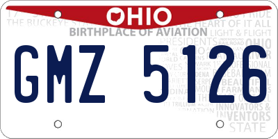 OH license plate GMZ5126