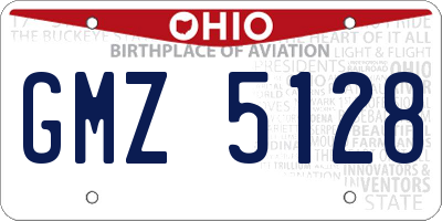 OH license plate GMZ5128