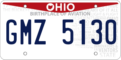 OH license plate GMZ5130