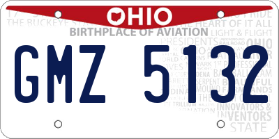 OH license plate GMZ5132