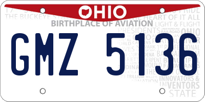 OH license plate GMZ5136