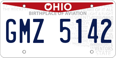 OH license plate GMZ5142