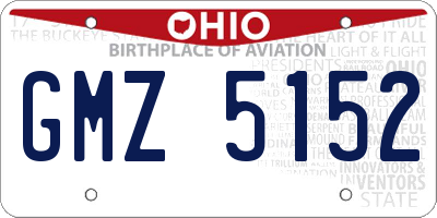 OH license plate GMZ5152