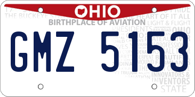 OH license plate GMZ5153