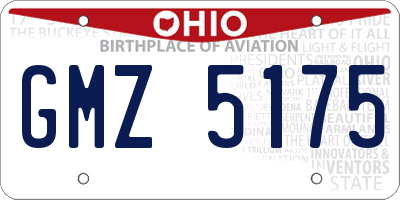 OH license plate GMZ5175