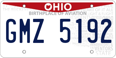 OH license plate GMZ5192