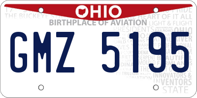 OH license plate GMZ5195