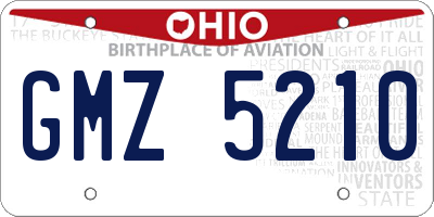 OH license plate GMZ5210