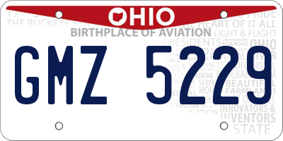 OH license plate GMZ5229