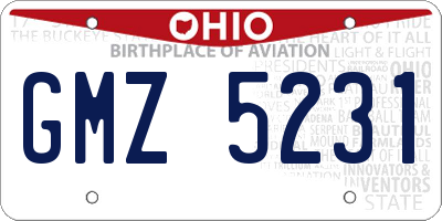 OH license plate GMZ5231