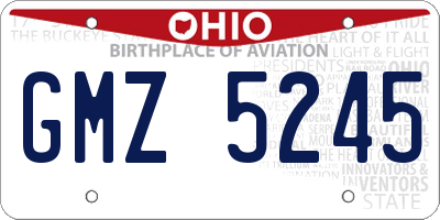 OH license plate GMZ5245
