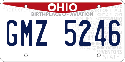 OH license plate GMZ5246