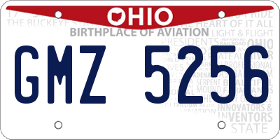 OH license plate GMZ5256