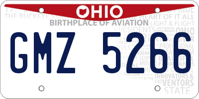 OH license plate GMZ5266