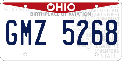 OH license plate GMZ5268