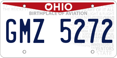 OH license plate GMZ5272