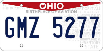 OH license plate GMZ5277