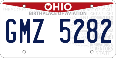 OH license plate GMZ5282