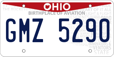 OH license plate GMZ5290