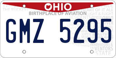 OH license plate GMZ5295