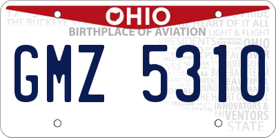 OH license plate GMZ5310