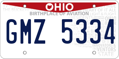 OH license plate GMZ5334