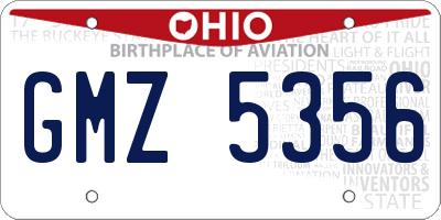 OH license plate GMZ5356