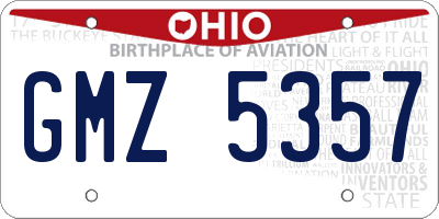 OH license plate GMZ5357