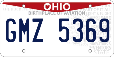 OH license plate GMZ5369