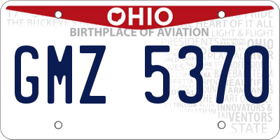 OH license plate GMZ5370