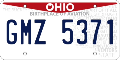 OH license plate GMZ5371