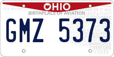 OH license plate GMZ5373
