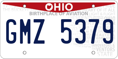 OH license plate GMZ5379