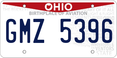 OH license plate GMZ5396