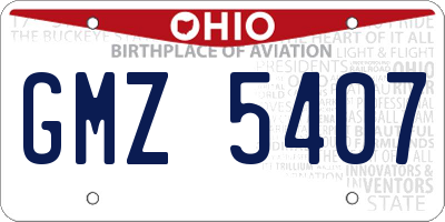 OH license plate GMZ5407