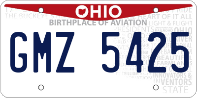 OH license plate GMZ5425