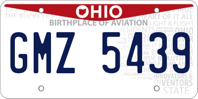 OH license plate GMZ5439