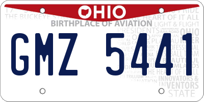OH license plate GMZ5441